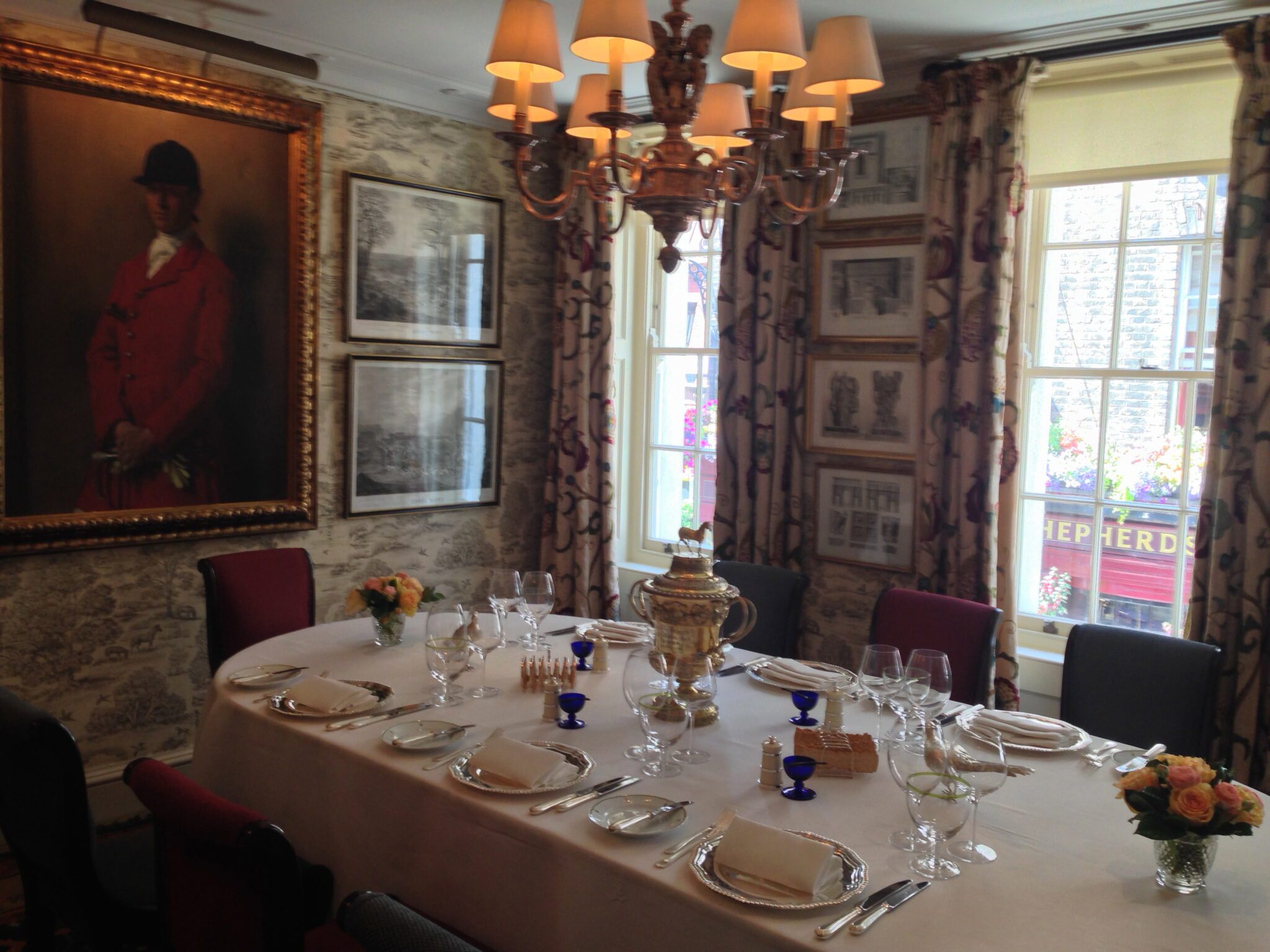 One of the private dining rooms.