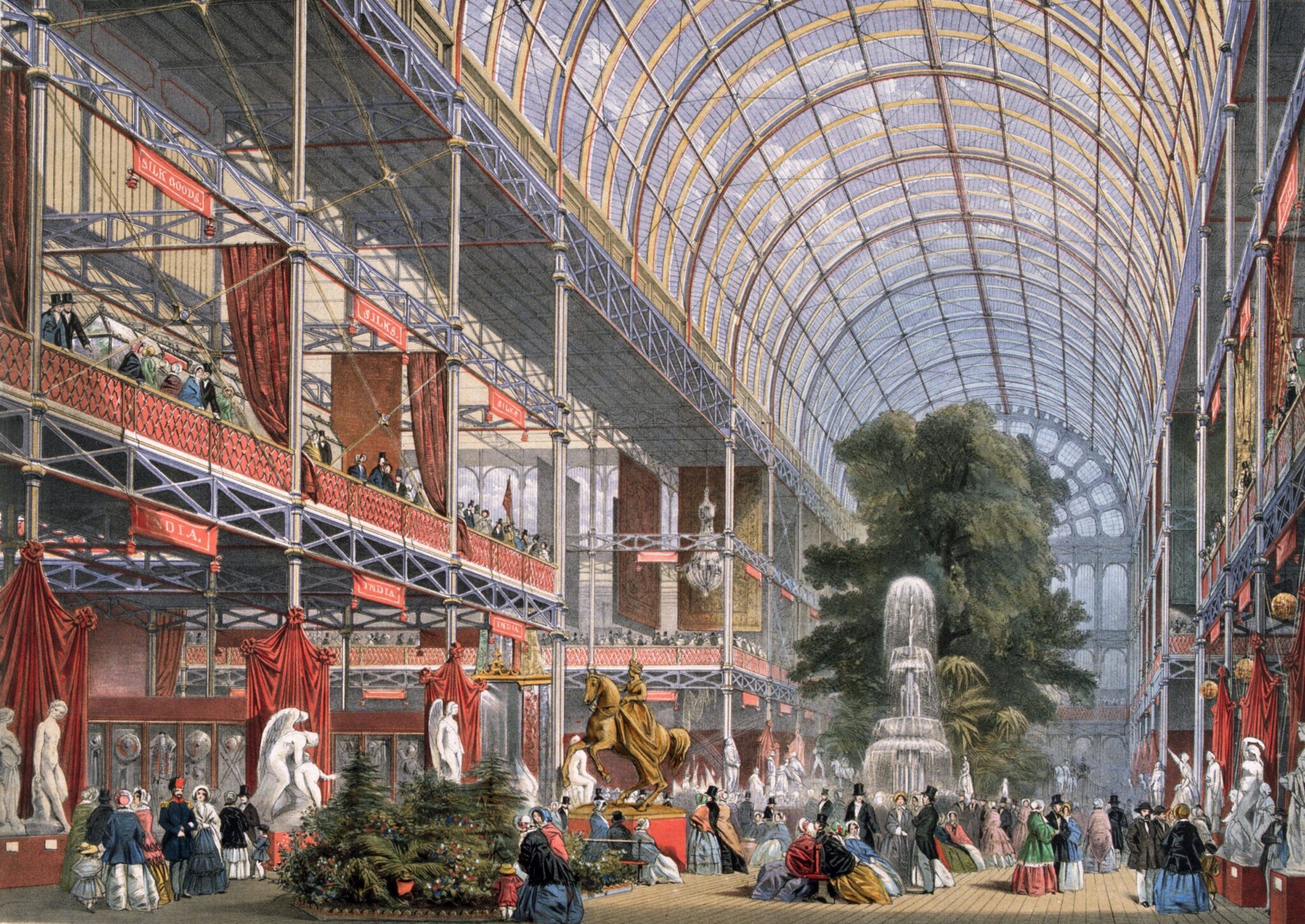 Queen Victoria opens the Great Exhibition at Crystal Palace in Hyde Park, 1851. (Historic-UK)